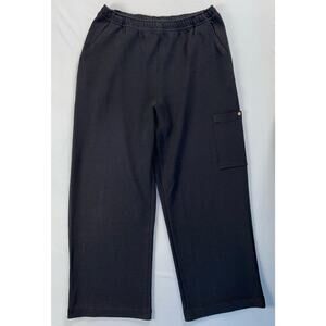 St John Sport by Marie Gray Wool Blend Knit Wide Leg Cargo Pants. Women's M, EUC